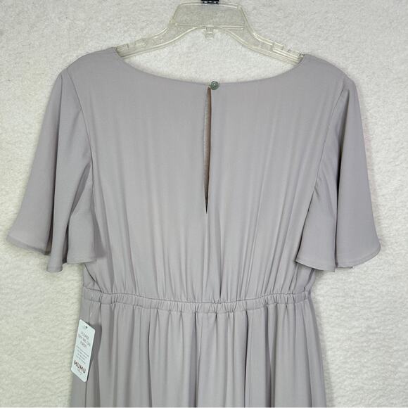 Show Me Your MuMu Gray Empire Waist Gown Large - Picture 7 of 11